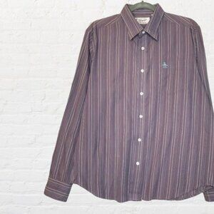 Original Penguin Purple Pin Striped Button Down Shirt